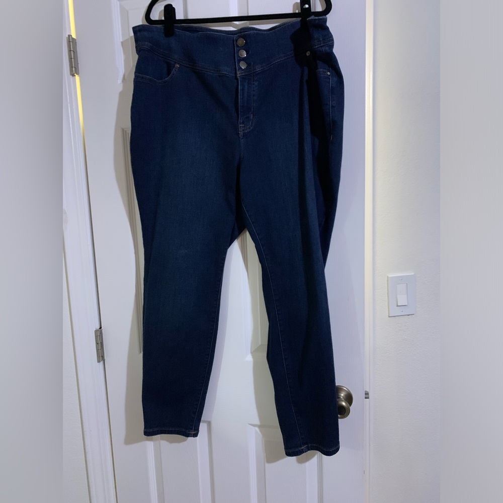 High Waist Button Up Skinny Jeans